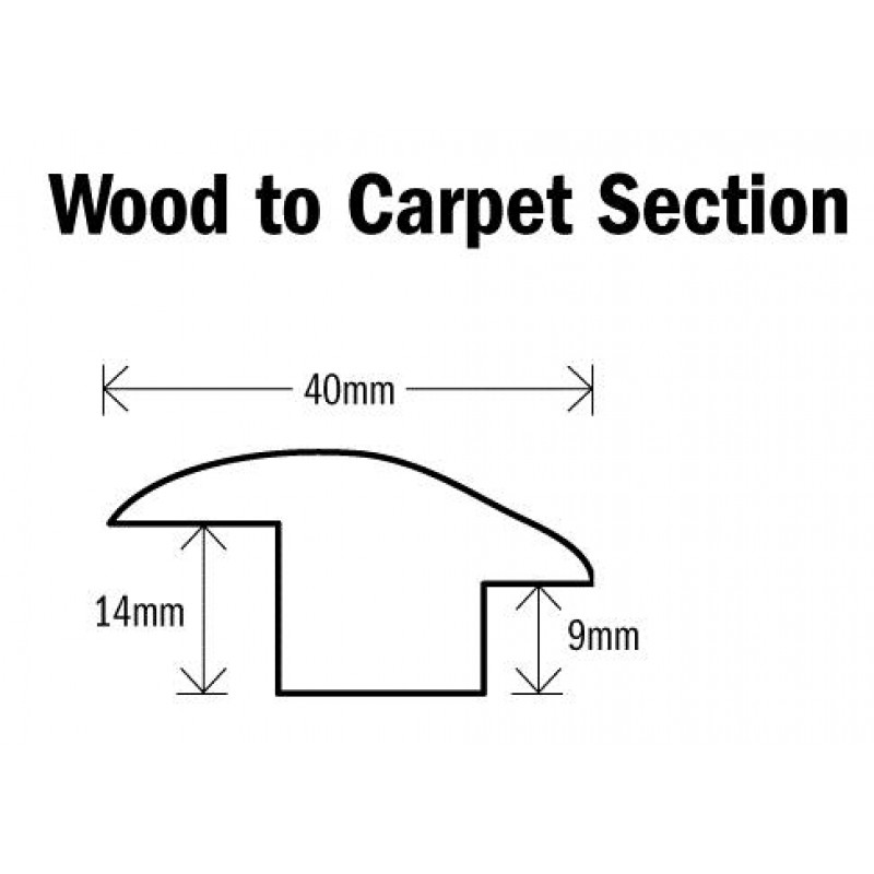 Threshold Wood to Carpet Section Natural Oak 1000mm(l)